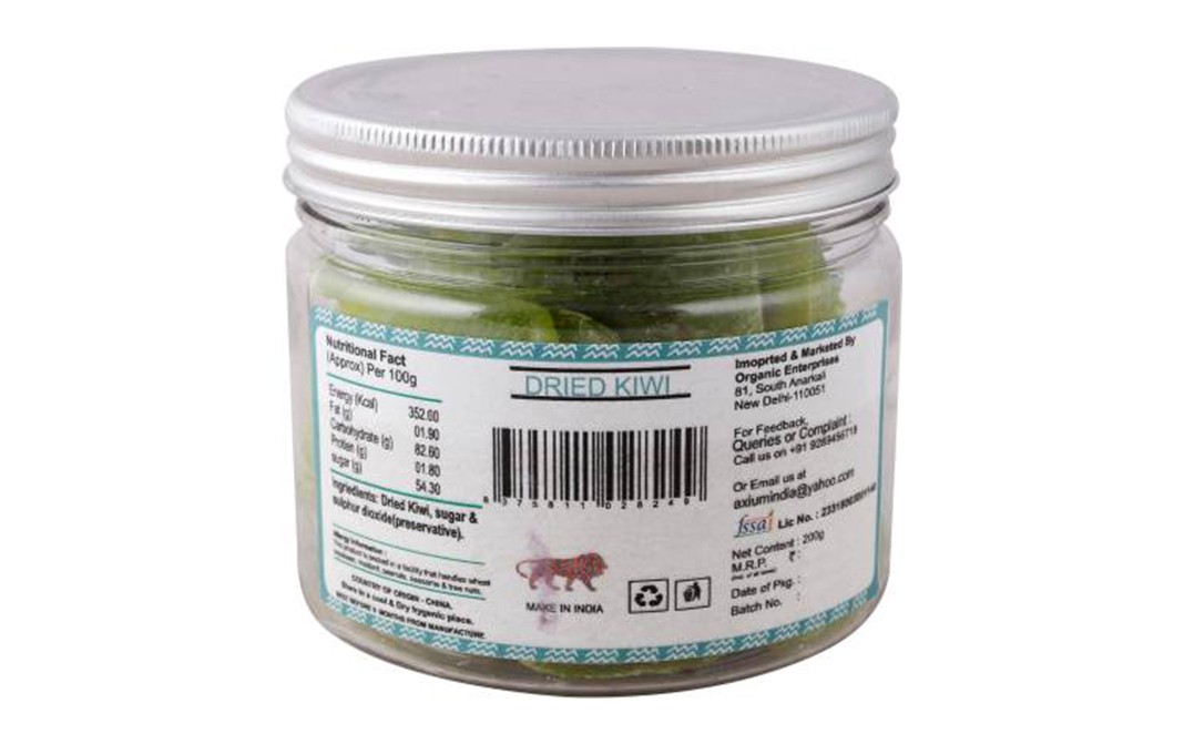 Axium Dried Kiwi    Glass Jar  200 grams